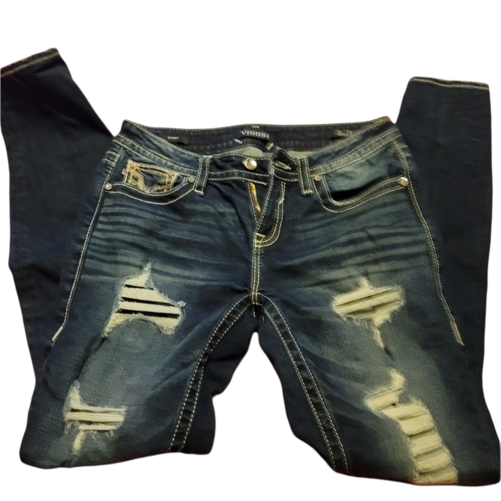 Vigoss women's sz 6 skinny jeans ripped look